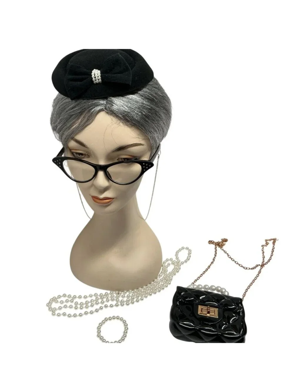 100 Days of School Old Lady Dress Up Costume Accessories Set